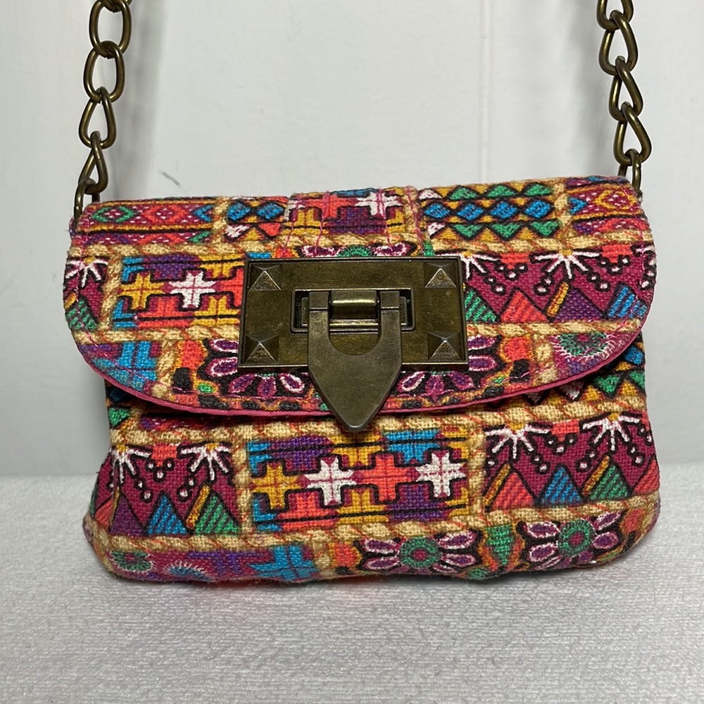 Aztec Boho 90s Vibe Small Crossbody Purse Clutch 6"x4"